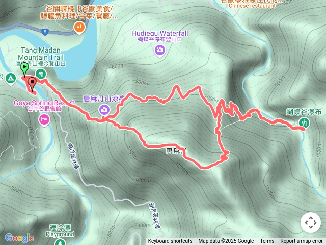 唐麻丹山+蝴蝶谷瀑布P型一圈