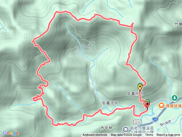 后番子坑和平橋、艋舺崙古道、新路尾山、大平林山、後番子坑山腰古道、武山煤礦口、武山焦炭窯、后番子坑O型預覽圖