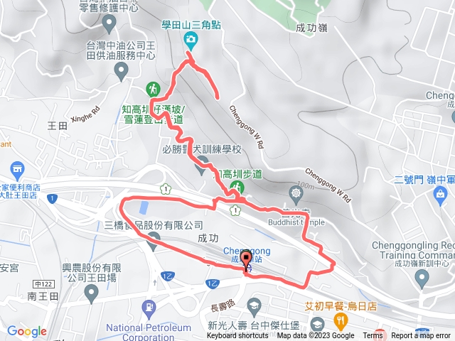 20231230台中知高圳步道，學田山gpx