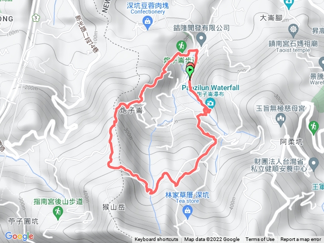 四龍瀑布>茶山古道>深坑古道>炮仔崙古道O型