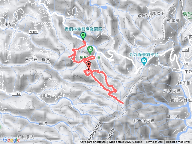 霧峰奧山、九九峰山脈701峰、南坑溪、北坑溪步道