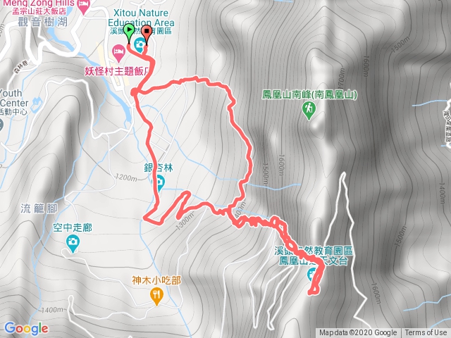 一號入口～賞鳥步道～登山步道～天文台