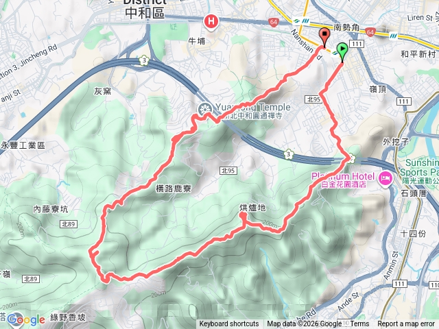 微笑山線_光明頂_南勢角山_青春嶺_五尖山_牛埔頭山_雙子星尖石_長壽嶺_鄧公嶺_外南勢角山(國旗嶺)預覽圖