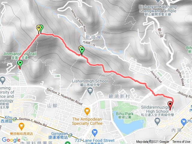 環山路136巷金面山到內湖路二段253巷