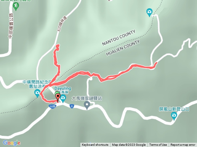 畢祿山登山口到820林道到卯木山
