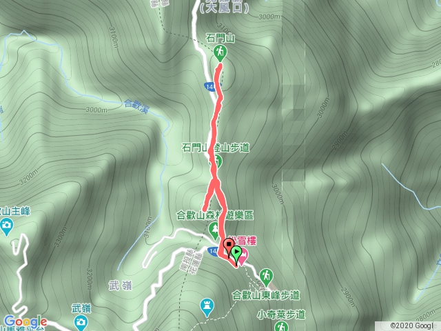 石門山。合歡尖山。