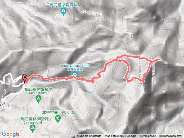 新竹尖石之水田林道-貴妃山-那結山逆O形