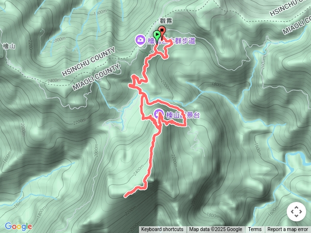 觀霧榛山北峰榛山O繞接賞鳥步道