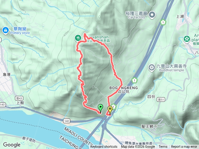 火炎山北鞍路線預覽圖