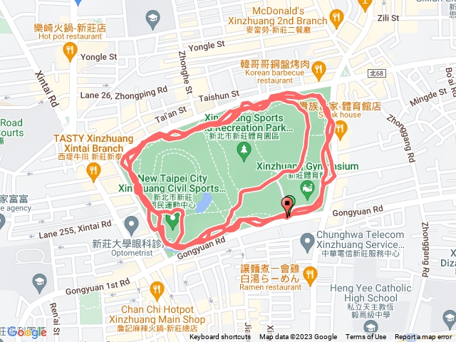 新莊運動公園晨走3圈5K