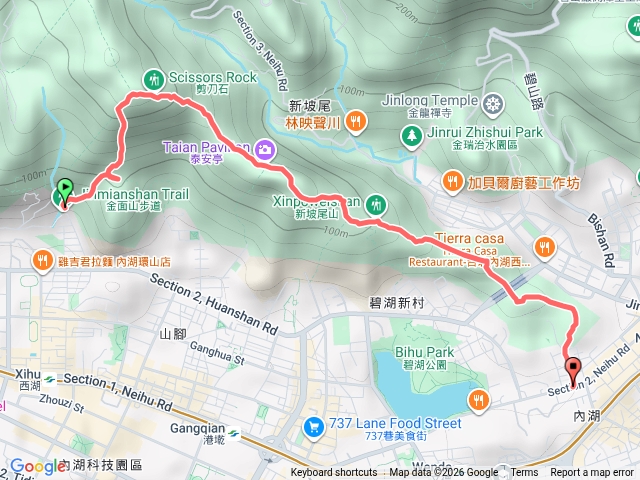 金面山到內湖分局