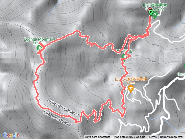 雲霧步道-鵝公髻山-涼山-愛心瀑布