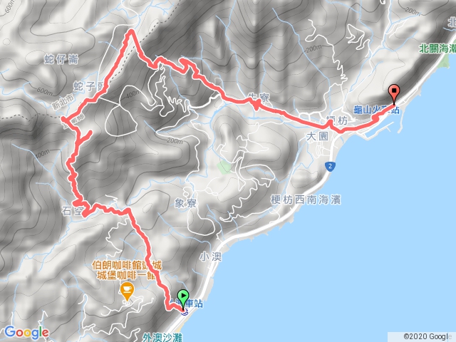  外澳火車站→石空古道→石坑山→坪溪古道→龜山火車站