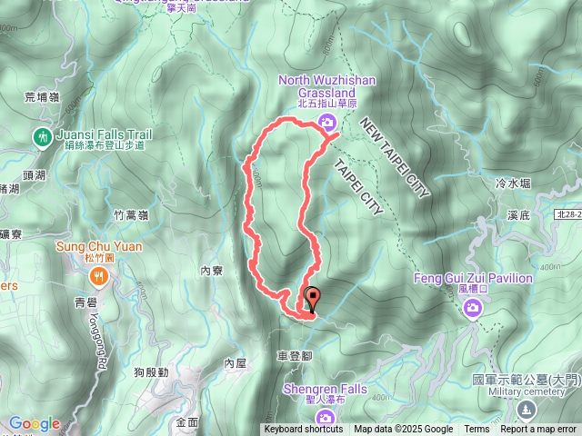 荷蘭古道｜高頂山｜北五指山｜內雙溪古道｜登峰圳古道O型預覽圖