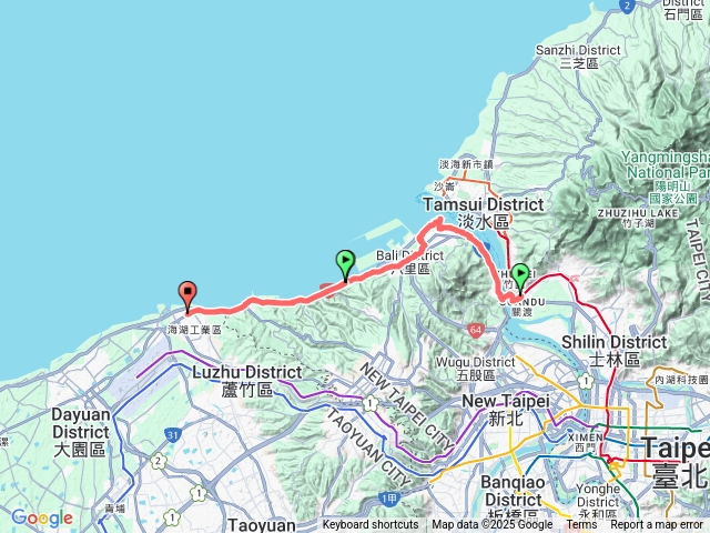 關渡捷運站—桃園竹圍711湖海門市