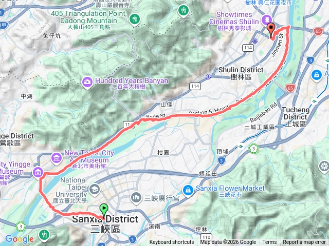 三峽老街復興民生路口板橋崑崙公園預覽圖