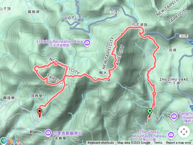 內厝站 草山吊橋 竹子湖 大屯主南西 面天山 向天山 清天宮