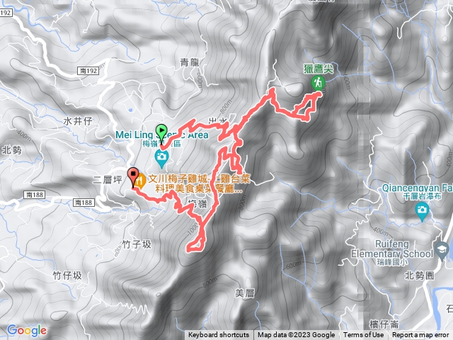 2023-01-11 梅嶺縱走(伍龍步道-飯包尖山-獵鷹尖-一線天-雀榕巨木-桃花心木林步道-福光山(茶園)-梅峰-竹子尖山-觀音步道