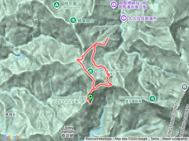 屏東-北大武舊登山口、平和部落回日湯真山O線預覽圖