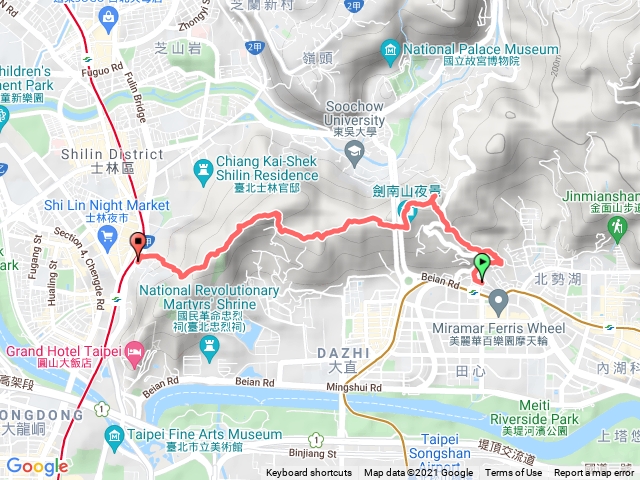 捷運劍南路站-文間山-老地方觀影台-銘傳大學