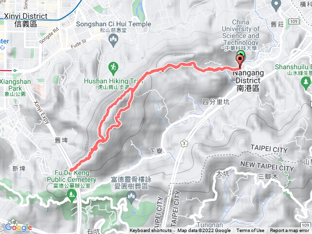 華科大去南港山下妙高台回登山口