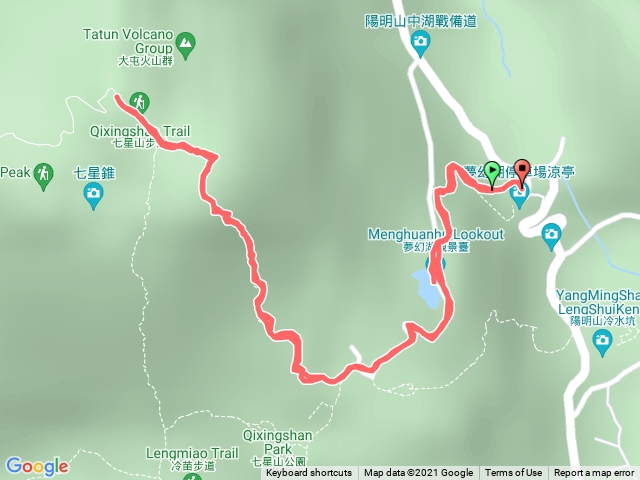 夢幻湖上七星山東峰主峰