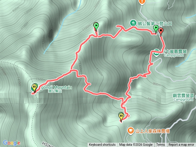 鵝公髻山-第二登山口入-水塔登山口出