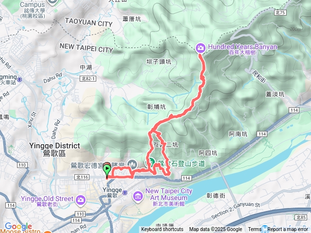微笑山線,從鶯歌中國砂輪經光明山稜線到百年大榕樹來回