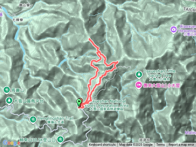 烏石坑山、2430峰、船型山O繞