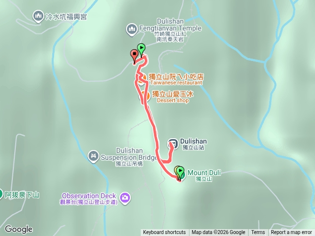 奉天岩停車場到獨立山