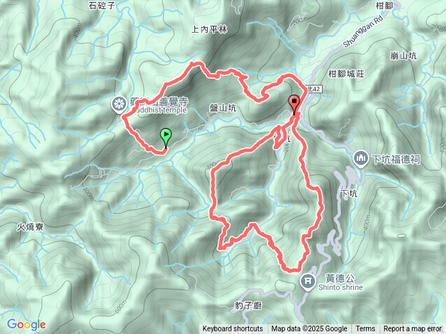 土地公山-盤山坑山-中坑西山-大夯瀑布-中坑東山連走