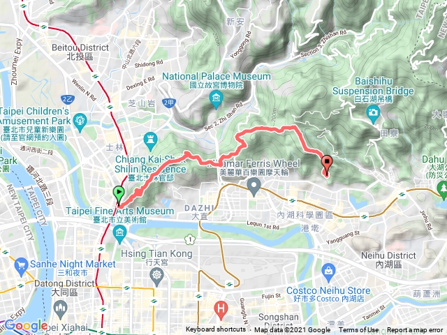 劍潭山至金面山環山路二段出口