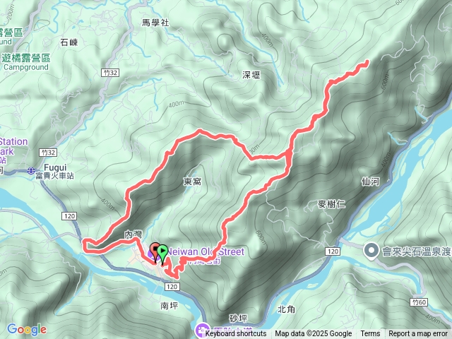 內灣六連峰(內灣山/麥樹仁山南峰/麥樹仁山/舊炮台山/加那桃山/白石湖山/520峰)