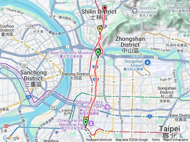 中山南北路I(中山南路[中正紀念堂]到中山北路五段[中正路])美術館到劍潭路段搭公車