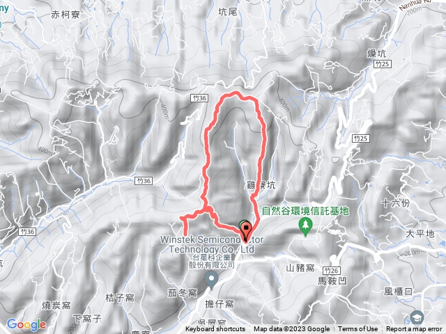 竹25南華橋上小尾山、茄苳窩山、下橫坑山、雞寮坑山下三元宮O型健走