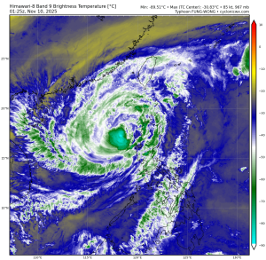 [氣象] 颱風外環雲系與東北季風產生共伴效應的明顯降雨