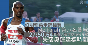 【伯明翰萬米錦標賽】Mo Farah 第八名衝線時間比個人最佳落後分多鐘 失落奧運達標時間
