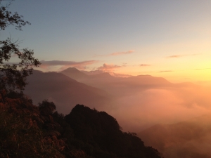 能高越嶺道上的夕陽