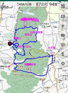 田中麒麟山連走田中森林公園北天宮O繞+ 田中大小劍逆走