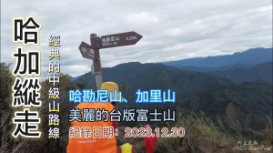 哈加縱走，鹿場出發連取哈勘尼山、加里山二刷，經典的中級山路線，美麗的台版富士山