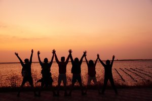 七股井仔腳看夕陽、散步小南海、漁光島戲水