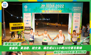 【樂施毅行者2022】曾福祥、黃浩聰、胡文津、楊志成以11小時38分首名衝線   破近年(2009年起)香港隊記錄