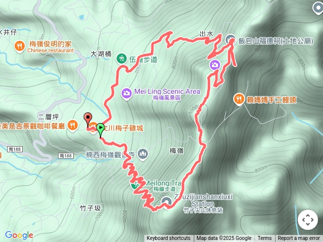 竹子尖山走梅峰下伍龍步道