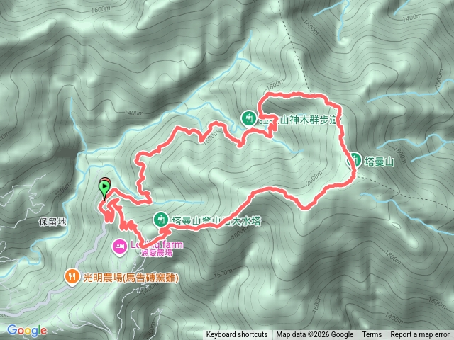 塔拉縱走（塔塔山-拉拉山神木）O型預覽圖