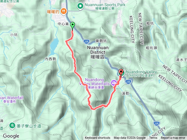 來福宮→觀音湖山→東勢坑山→東勢大崙→暖東峽谷→暖暖武財神廟→暖暖六七
