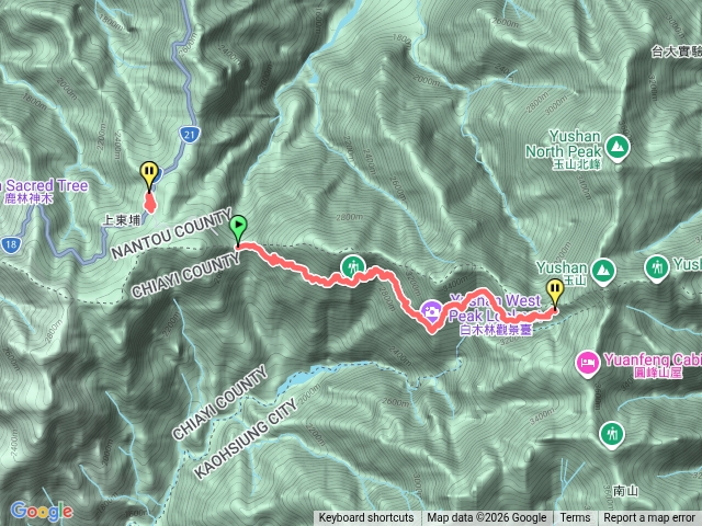 玉山登山口到排雲山莊預覽圖