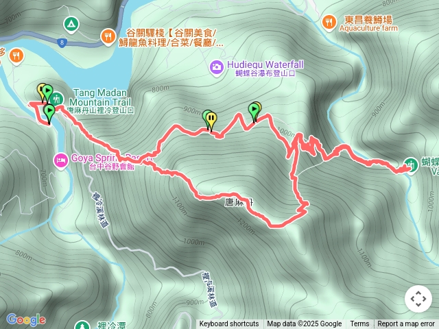 谷野停車場-涼亭-唐麻丹山-蝴蝶谷P繞