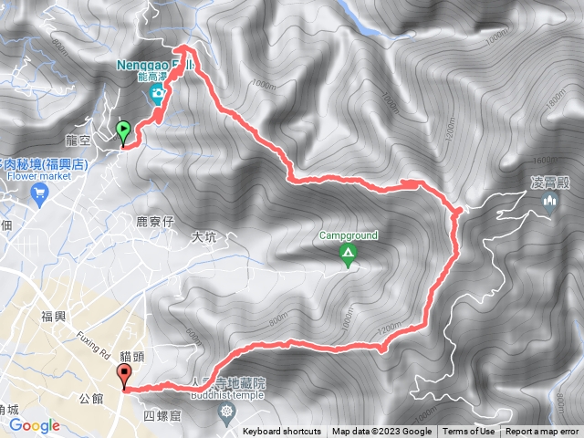 能高瀑布-慶安宮-福興山-西關刀山北峰-貓頭山