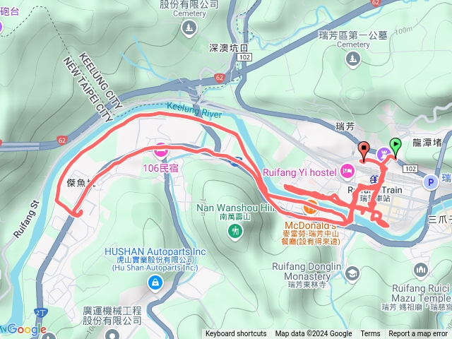 瑞芳老街-龍川步道-東和步道-左岸櫻花步道