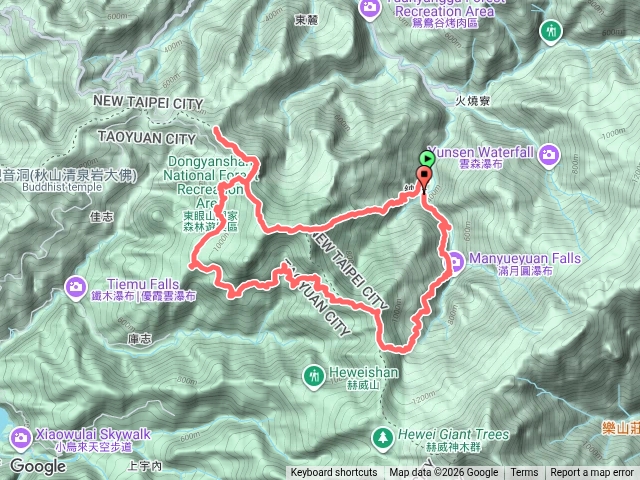 滿東滿 O型  (天德巷 - 東眼山 - 志繼山 - 卡外山 - 拉卡山 - 滿月圓)預覽圖